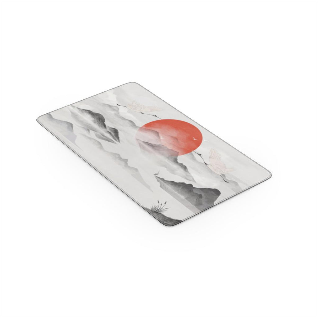 Crane Song — Japanese Ink-Wash Crane Desk Mat