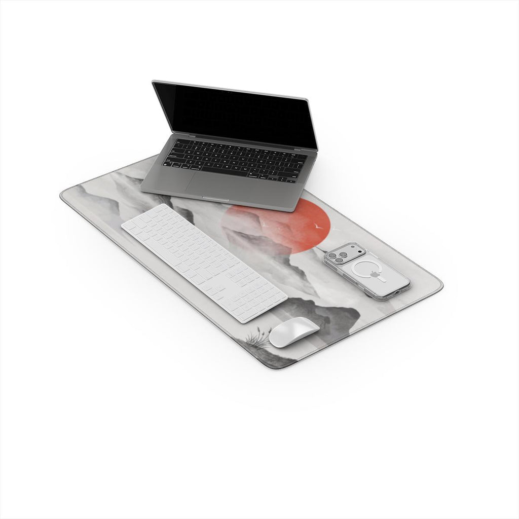 Crane Song — Japanese Ink-Wash Crane Desk Mat