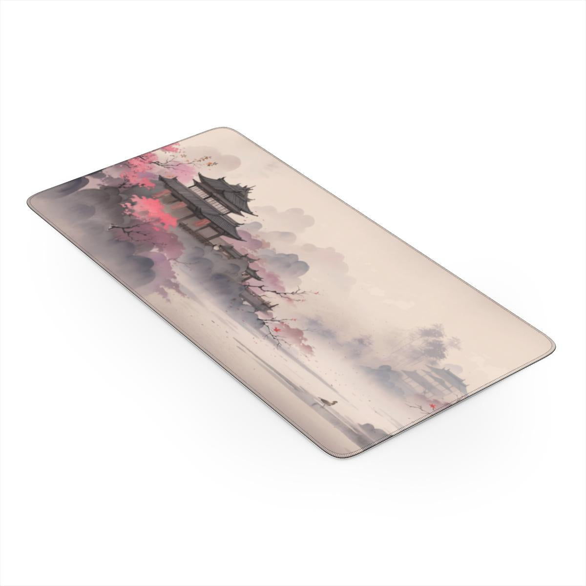 Still Waters — Japanese Ink-Wash Cherry Blossom Desk Mat