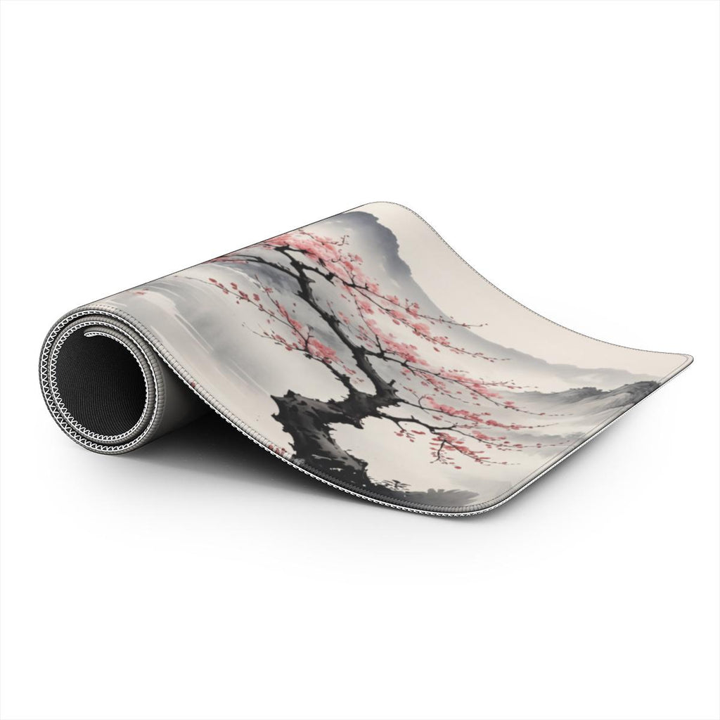 Drift — Japanese Ink-Wash Mountain Lake Desk Mat