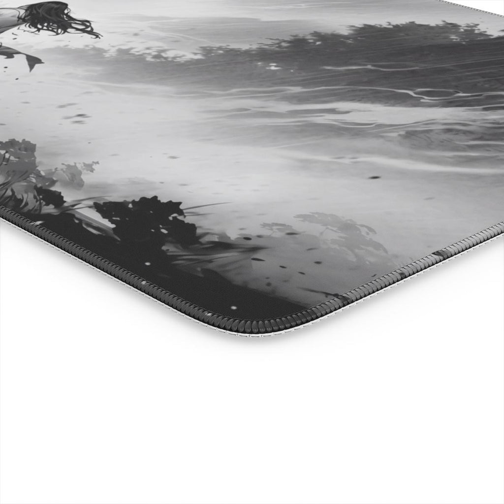 Against the Wind — Black & White Samurai Desk Mat
