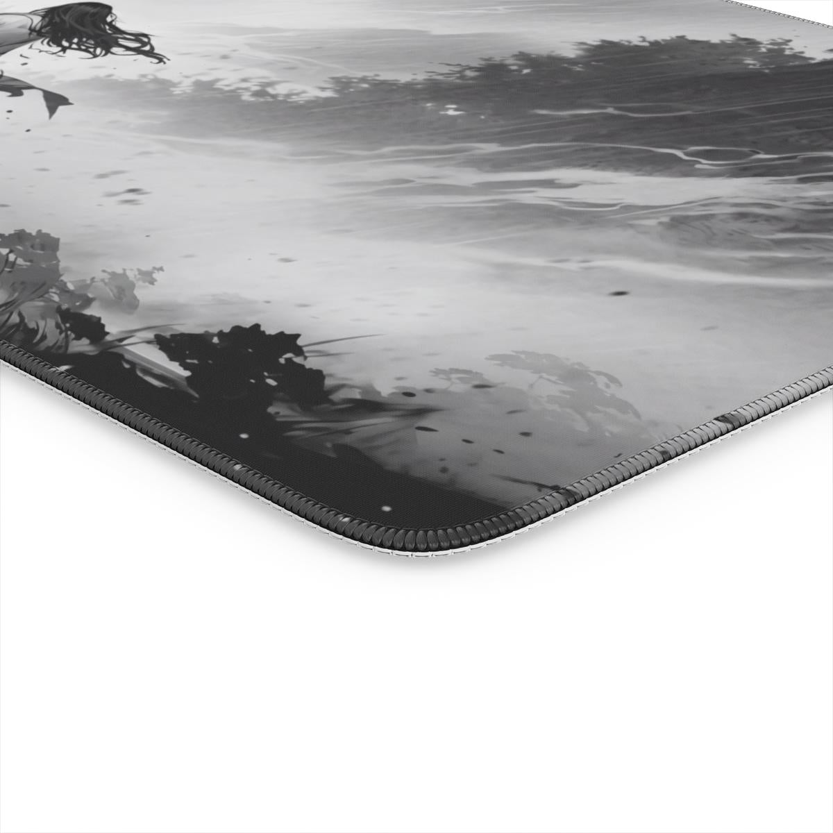 Against the Wind — Black & White Samurai Desk Mat