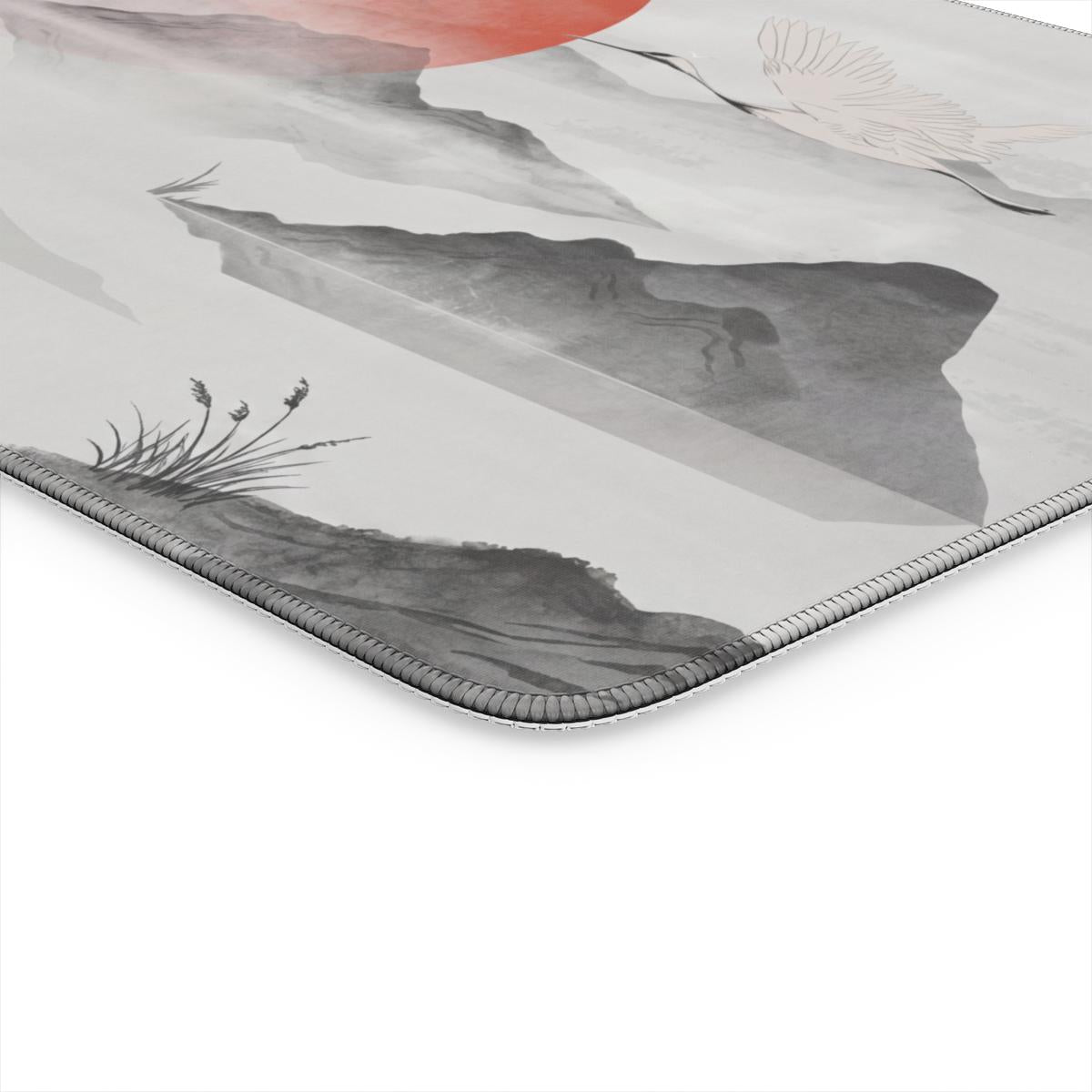 Crane Song — Japanese Ink-Wash Crane Desk Mat