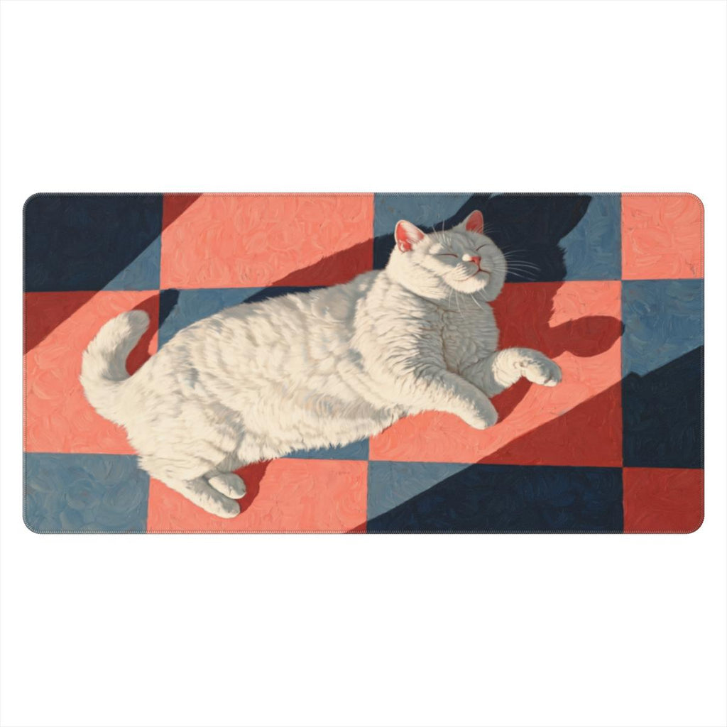 Sunday — Cozy Cat Oil Painting Desk Mat