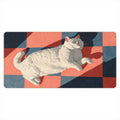 Sunday — Cozy Cat Oil Painting Desk Mat