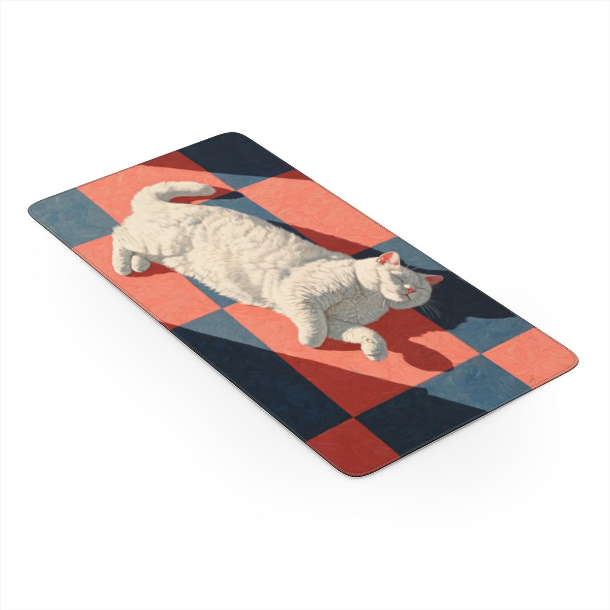 Sunday — Cozy Cat Oil Painting Desk Mat