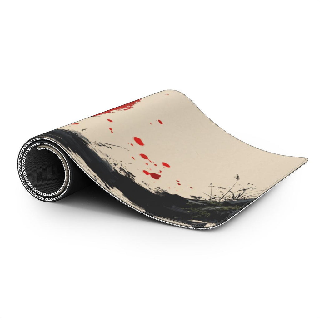 Samurai Red Sun Desk Mat | Ink Art | Sumi Studio