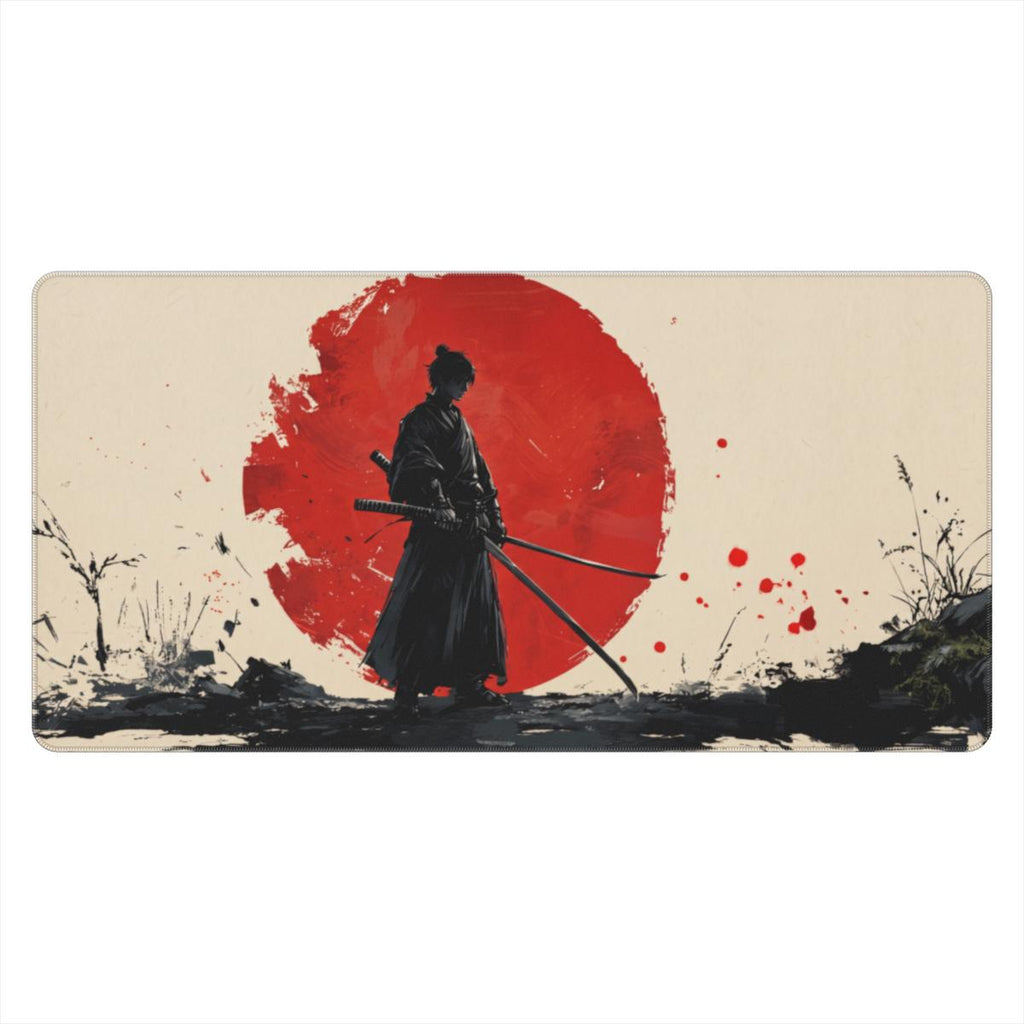 Samurai Red Sun Desk Mat | Ink Art | Sumi Studio