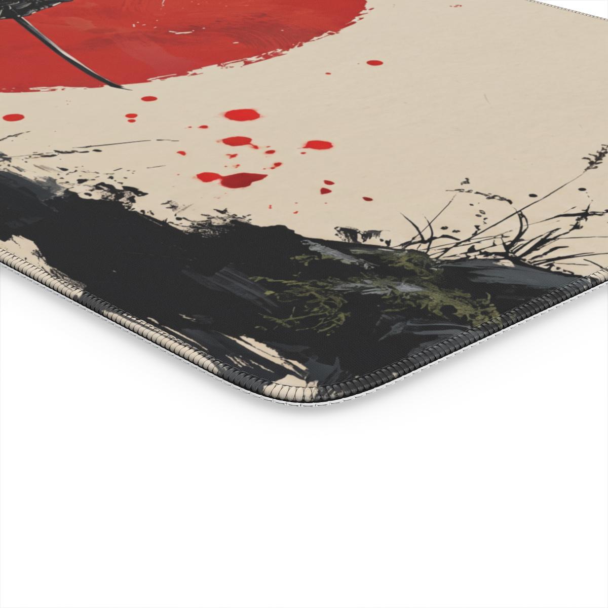 Samurai Red Sun Desk Mat | Ink Art | Sumi Studio