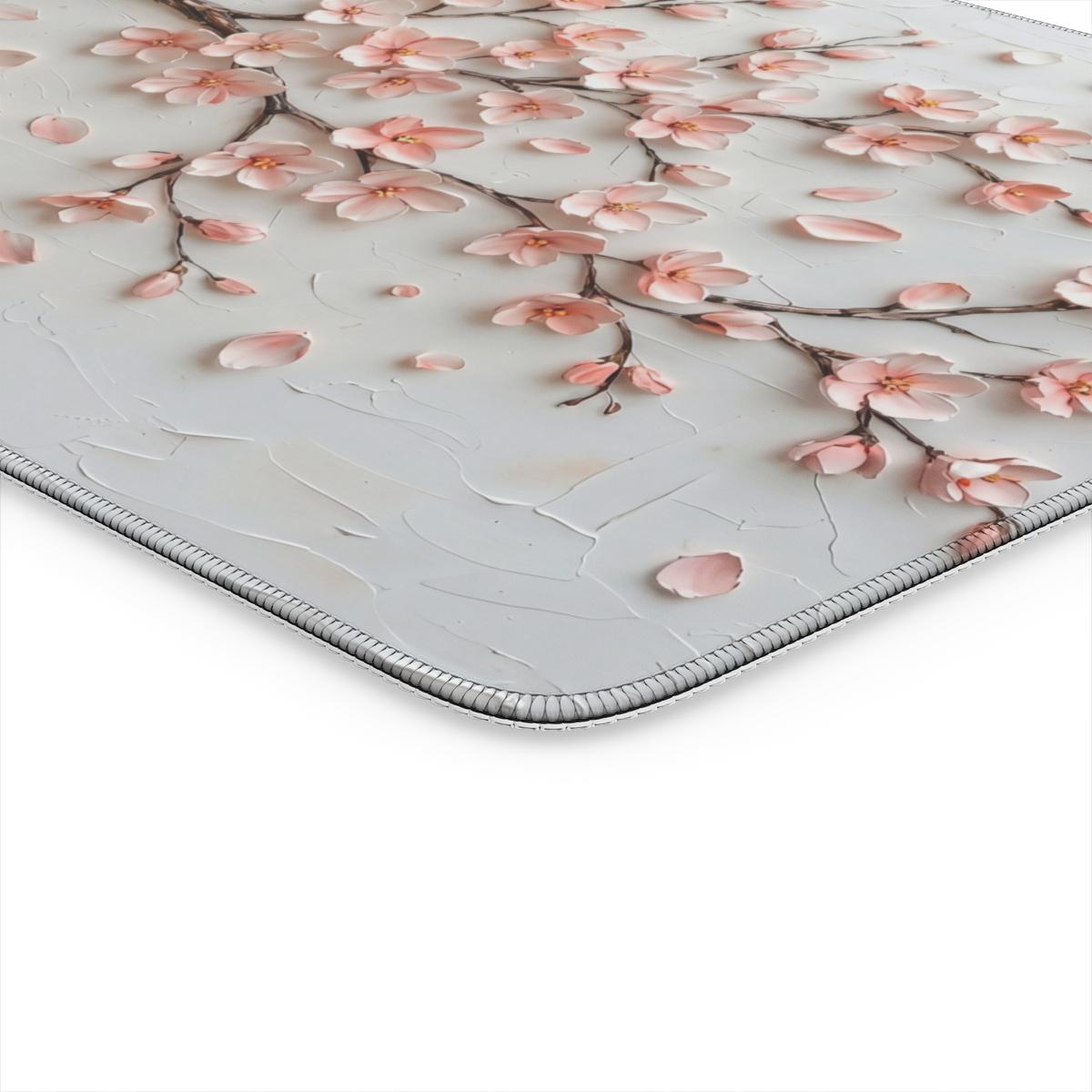 Pink Cherry Blossom Oil Painting Desk Mat | Sumi Studio