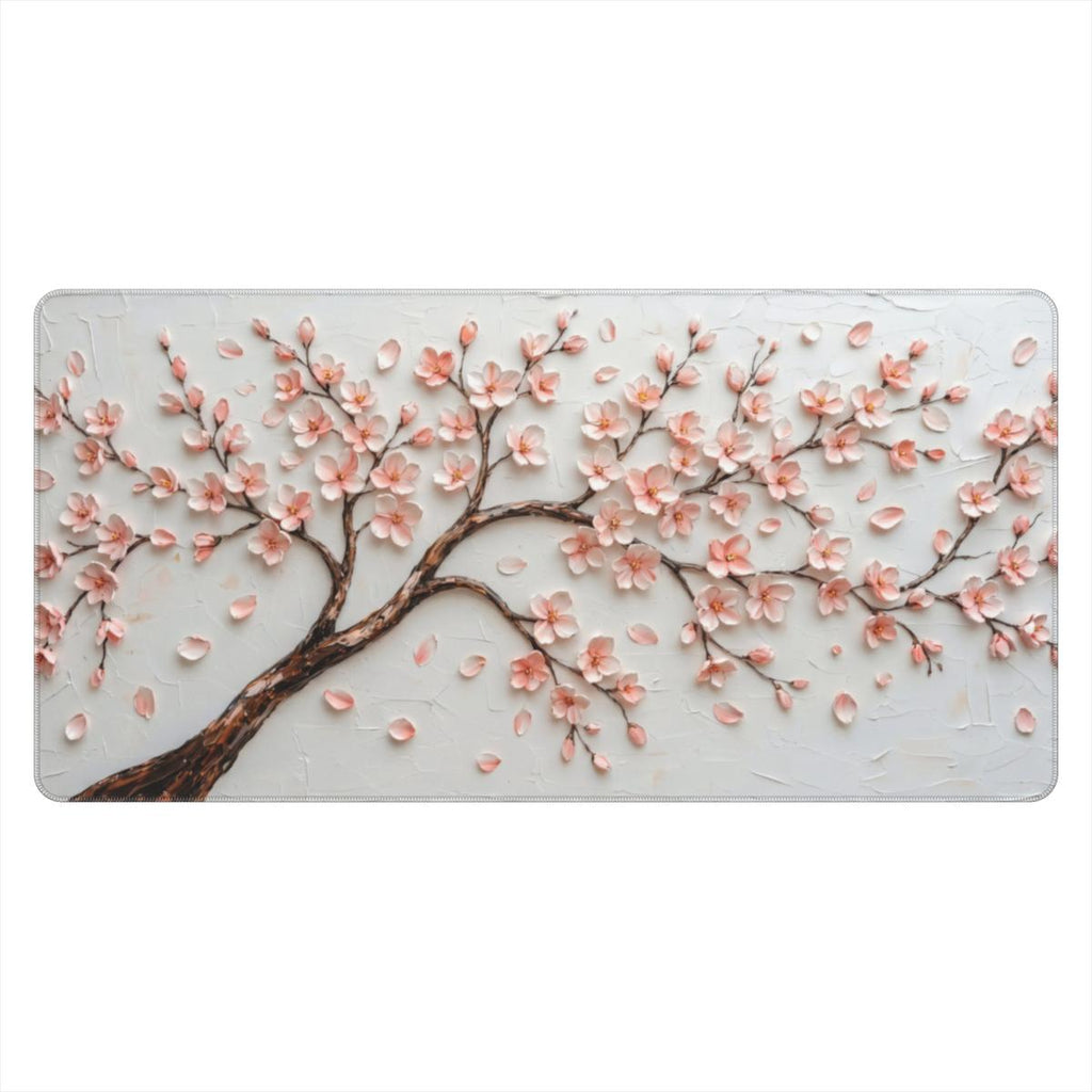 Pink Cherry Blossom Oil Painting Desk Mat | Sumi Studio