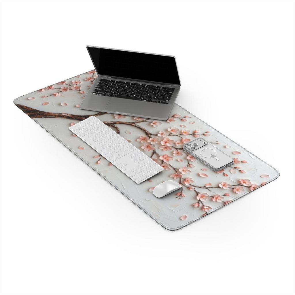 Pink Cherry Blossom Oil Painting Desk Mat | Sumi Studio