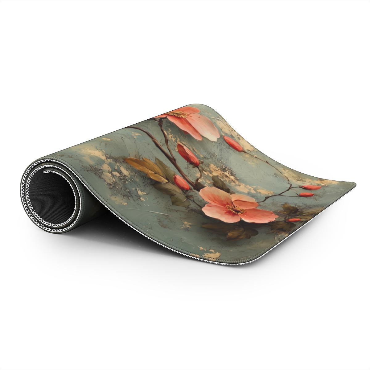 Vintage Floral Oil Painting Desk Mat | Coral Blooms | Sumi Studio