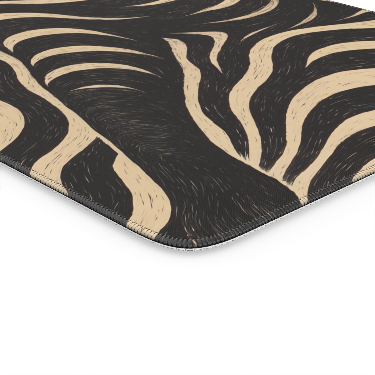 Black Cat Linocut Art Desk Mat | Bold Graphic | Sumi Studio