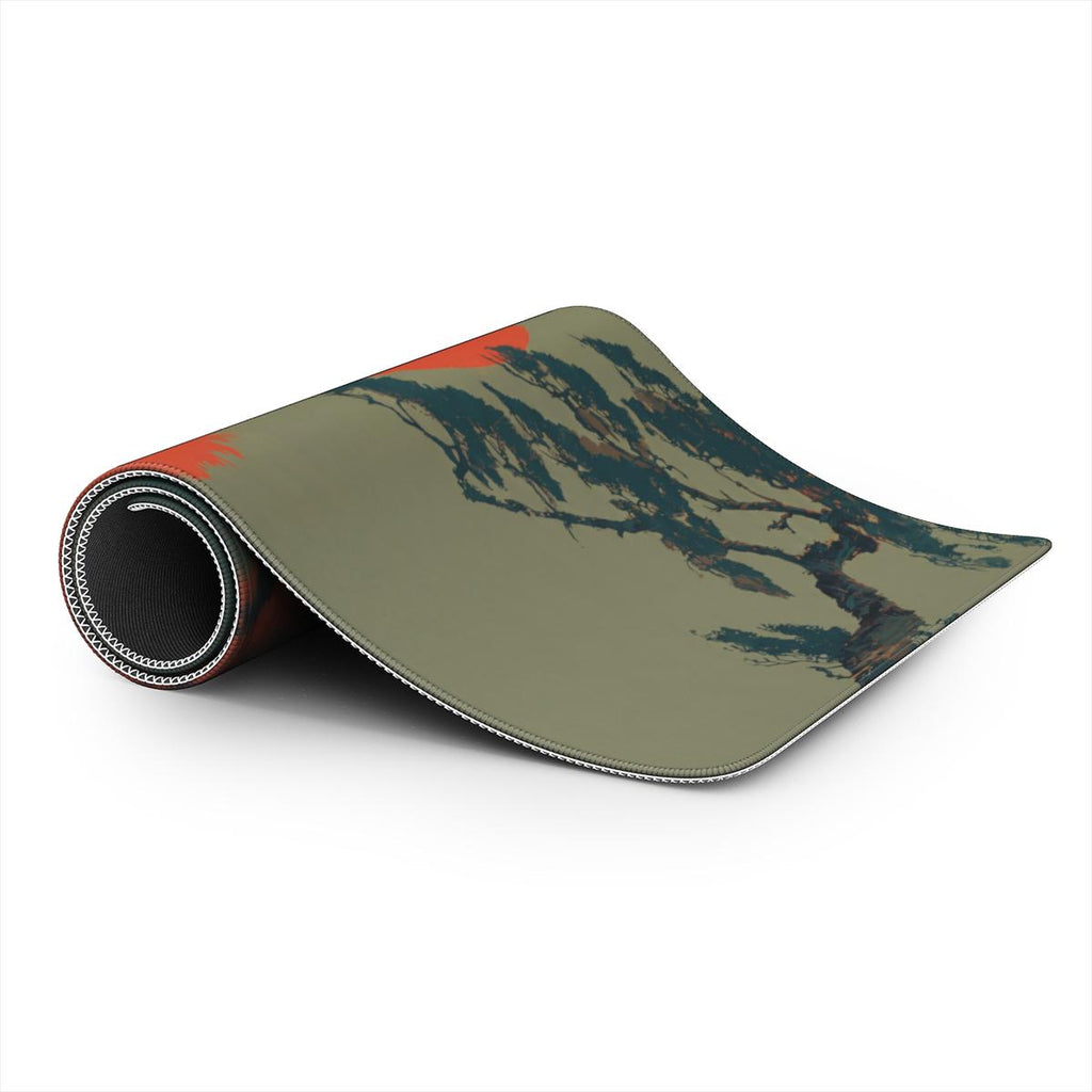 Japanese Red Sun Boatman Sunset Desk Mat | Sumi Studio