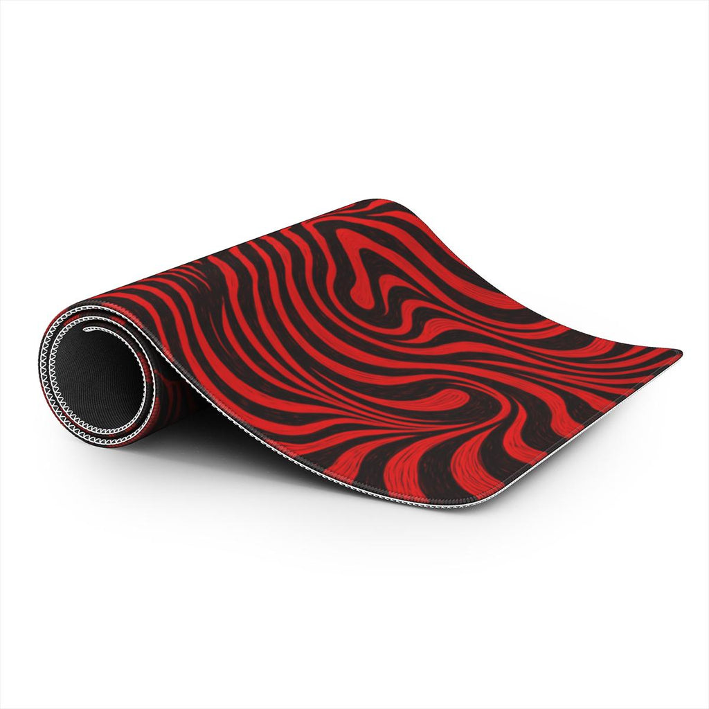Psychedelic Red Black Cat Art Desk Mat | Bold | Sumi Studio