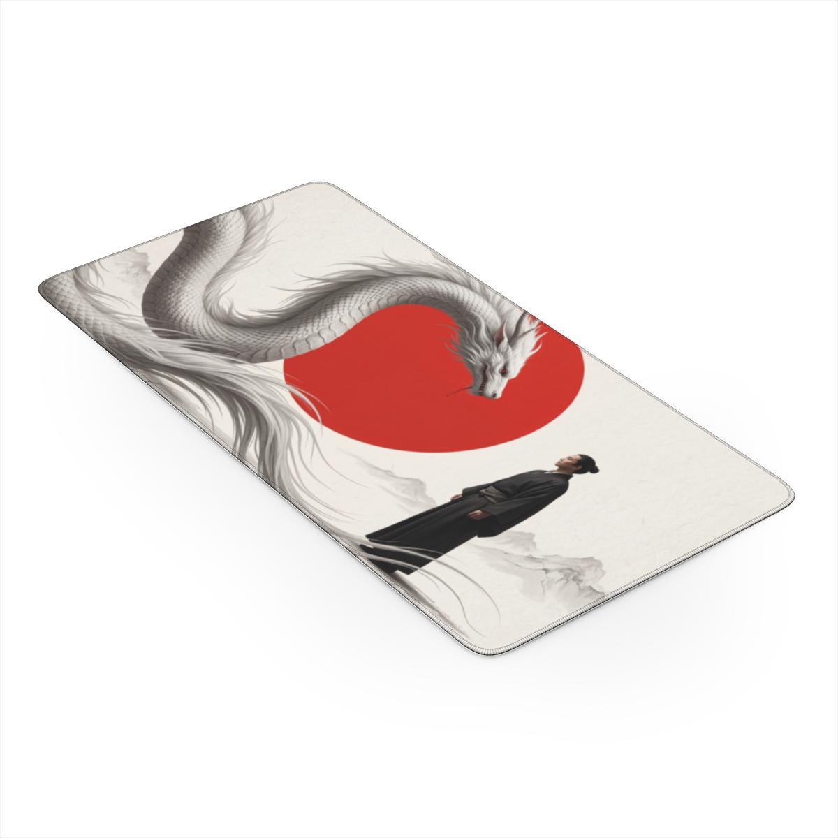 White Dragon Red Sun Japanese Desk Mat | Sumi Studio