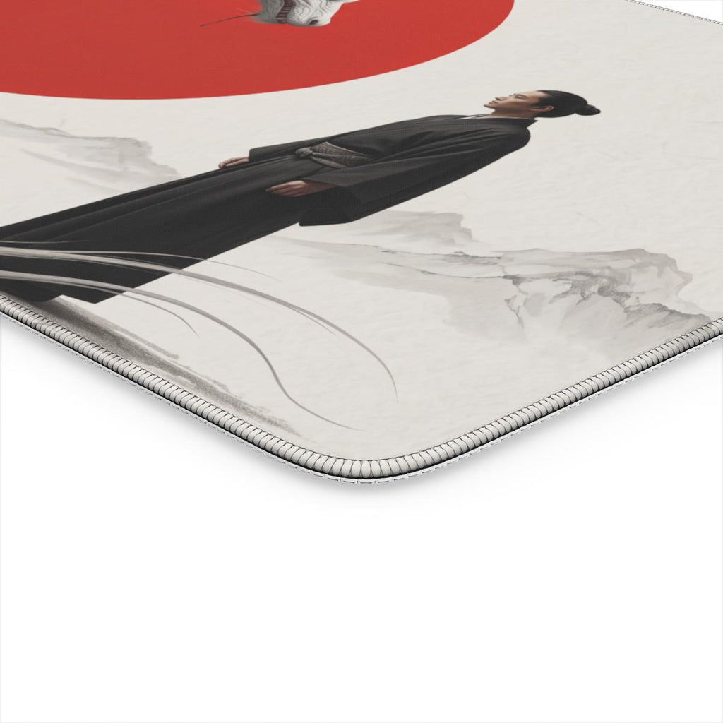 White Dragon Red Sun Japanese Desk Mat | Sumi Studio