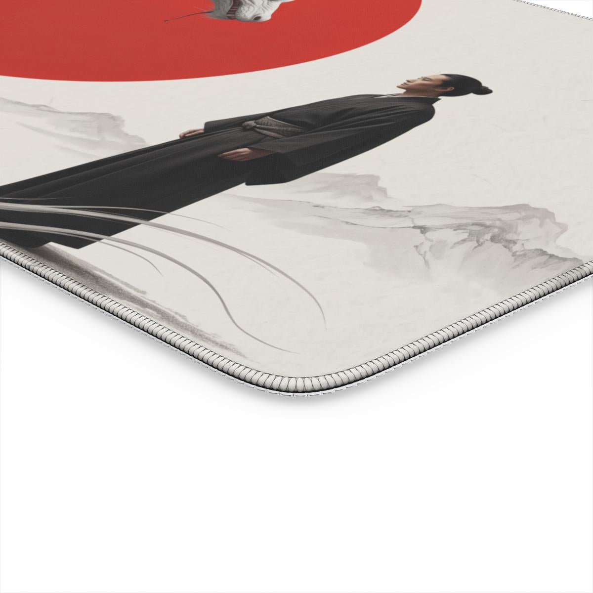 White Dragon Red Sun Japanese Desk Mat | Sumi Studio