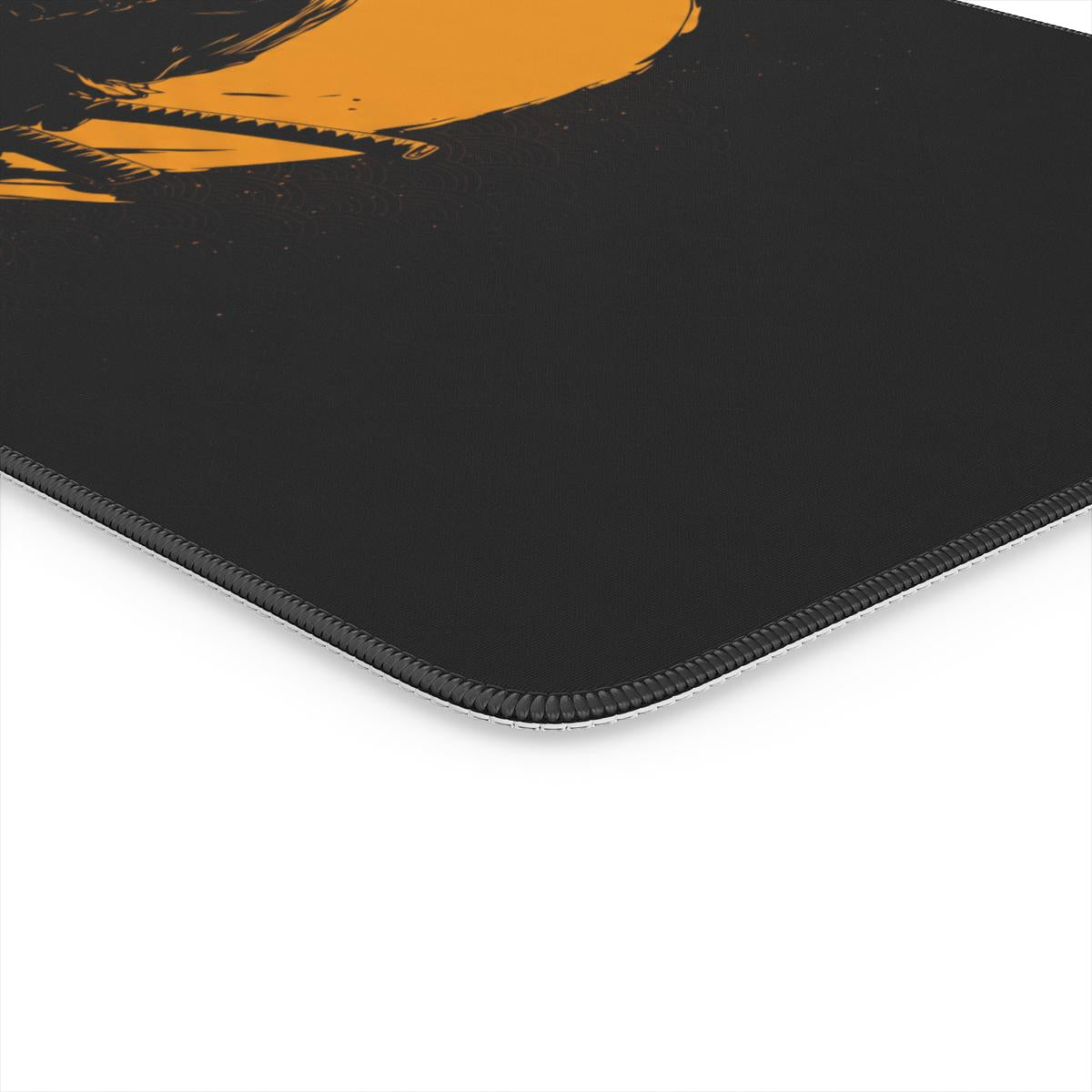 Samurai Silhouette Moon Desk Mat | Bold Art | Sumi Studio