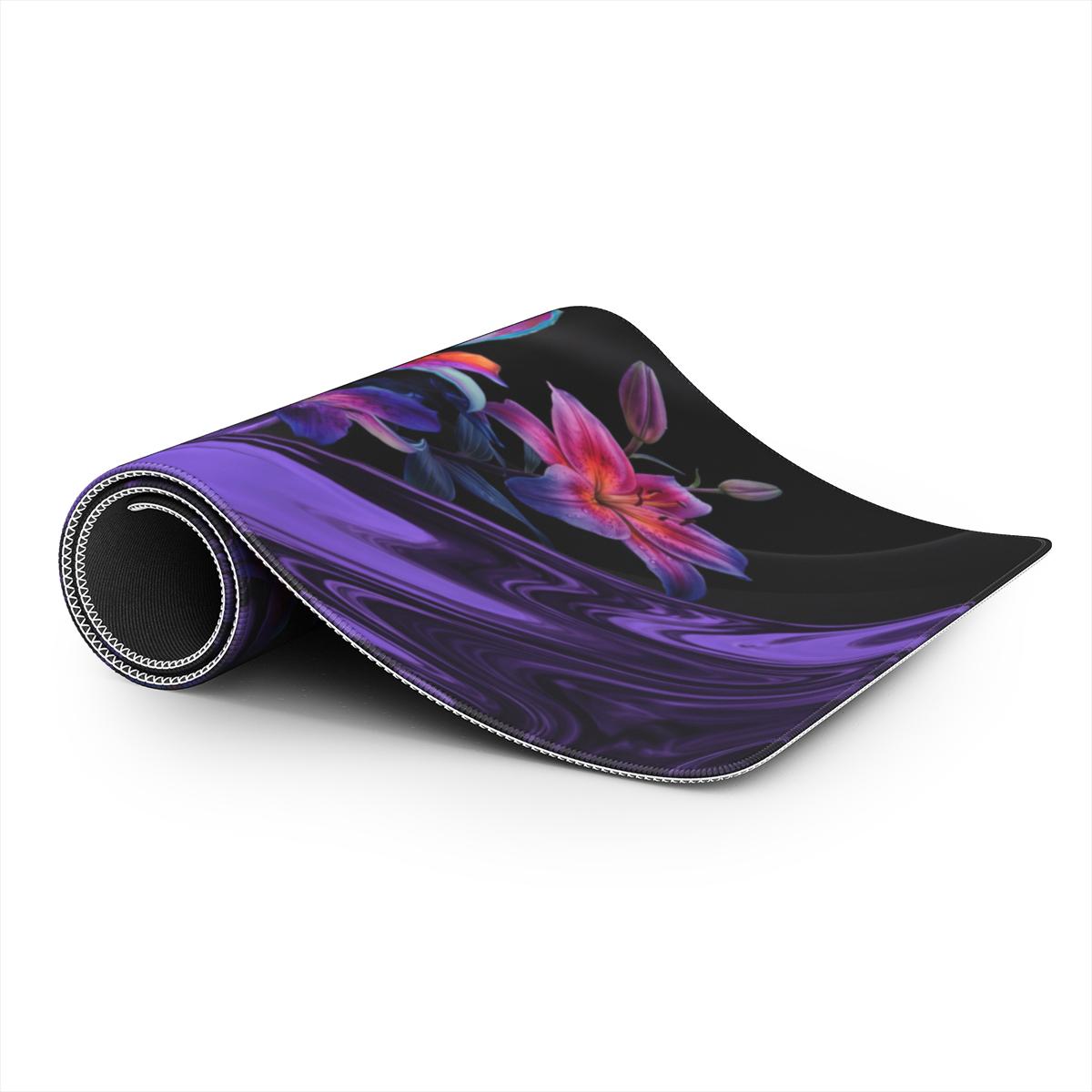 Mystic Purple Black Cat Moon Desk Mat | Dark Art | Sumi Studio