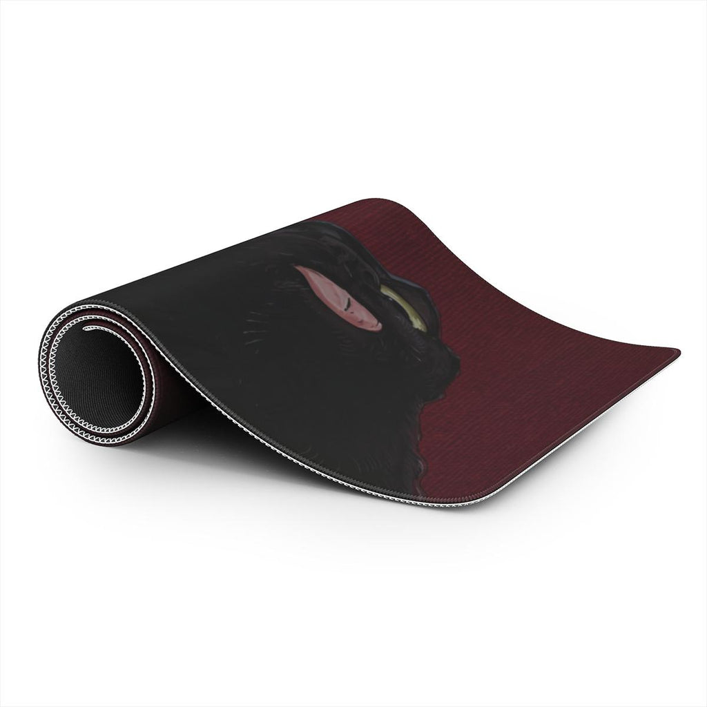 Funny Black Cat Blep Desk Mat | Minimalist | Sumi Studio