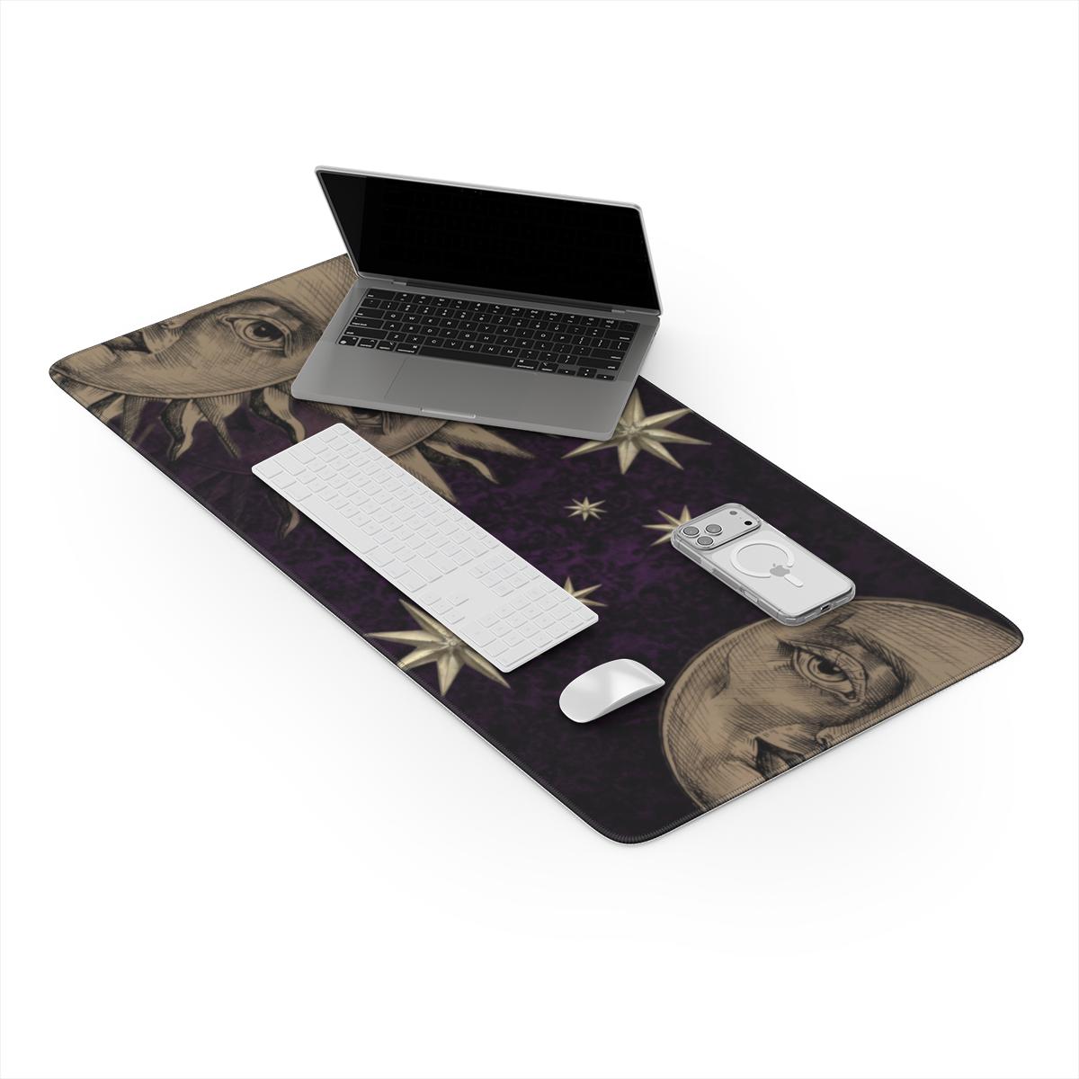 Vintage Sun Moon Stars Celestial Desk Mat | Sumi Studio