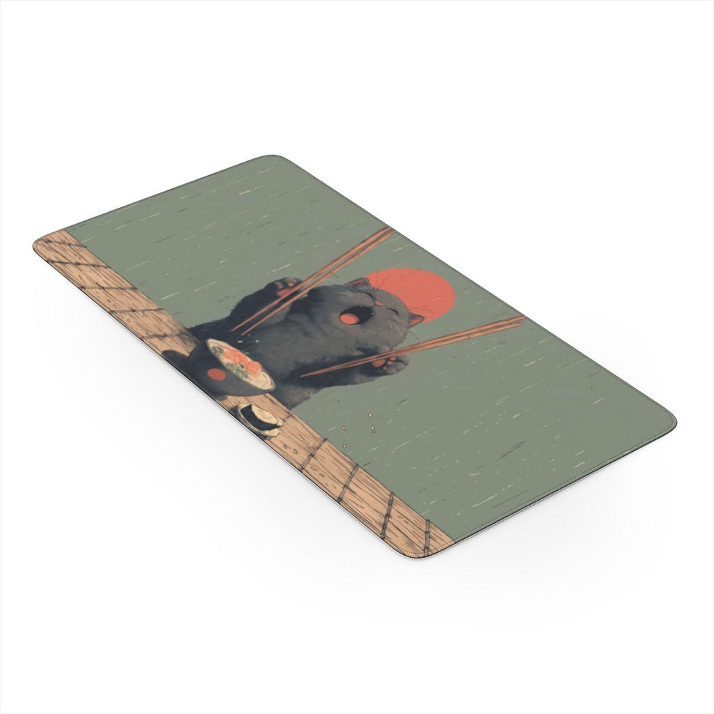 Funny Ramen Cat Japanese Desk Mat | Cute Art | Sumi Studio