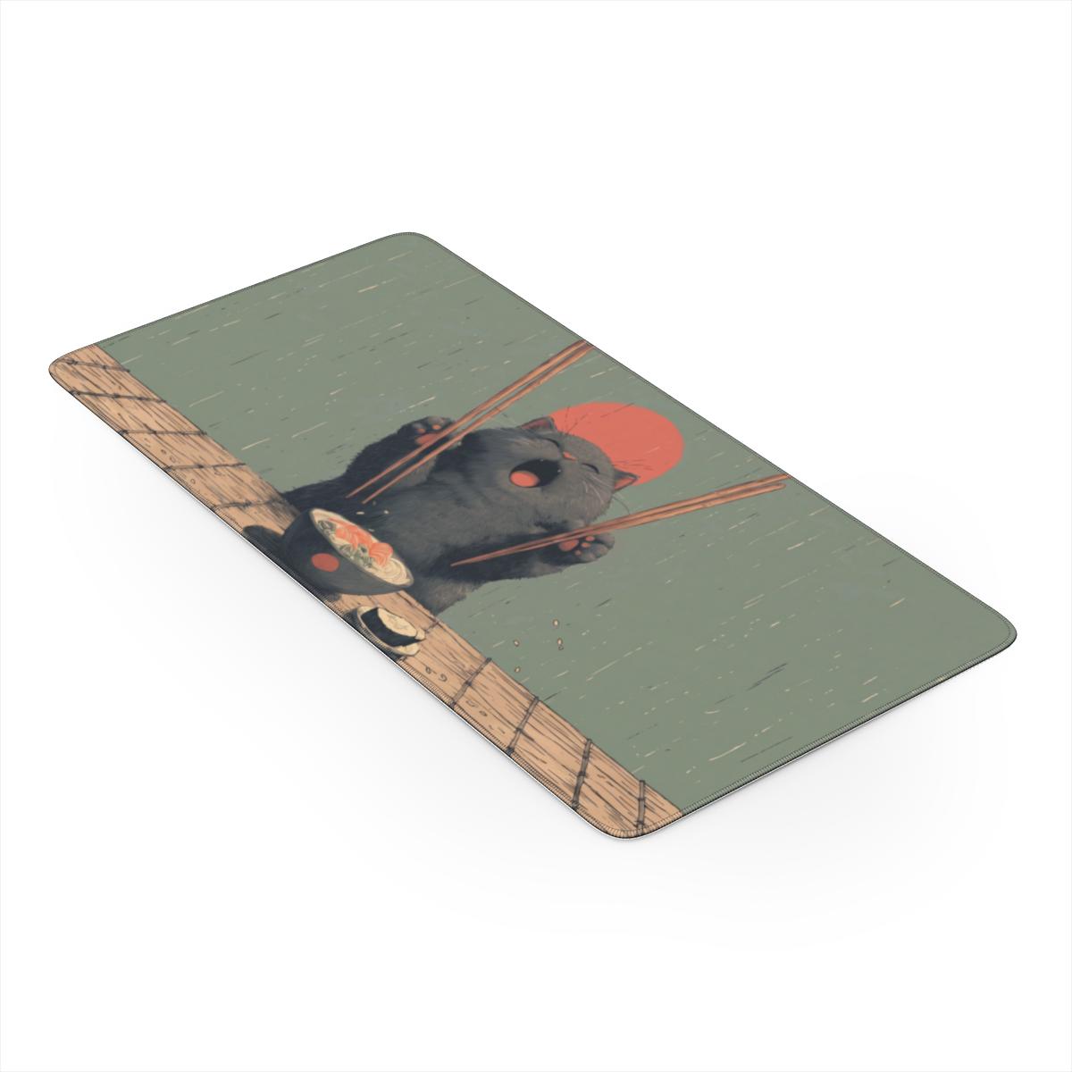 Funny Ramen Cat Japanese Desk Mat | Cute Art | Sumi Studio