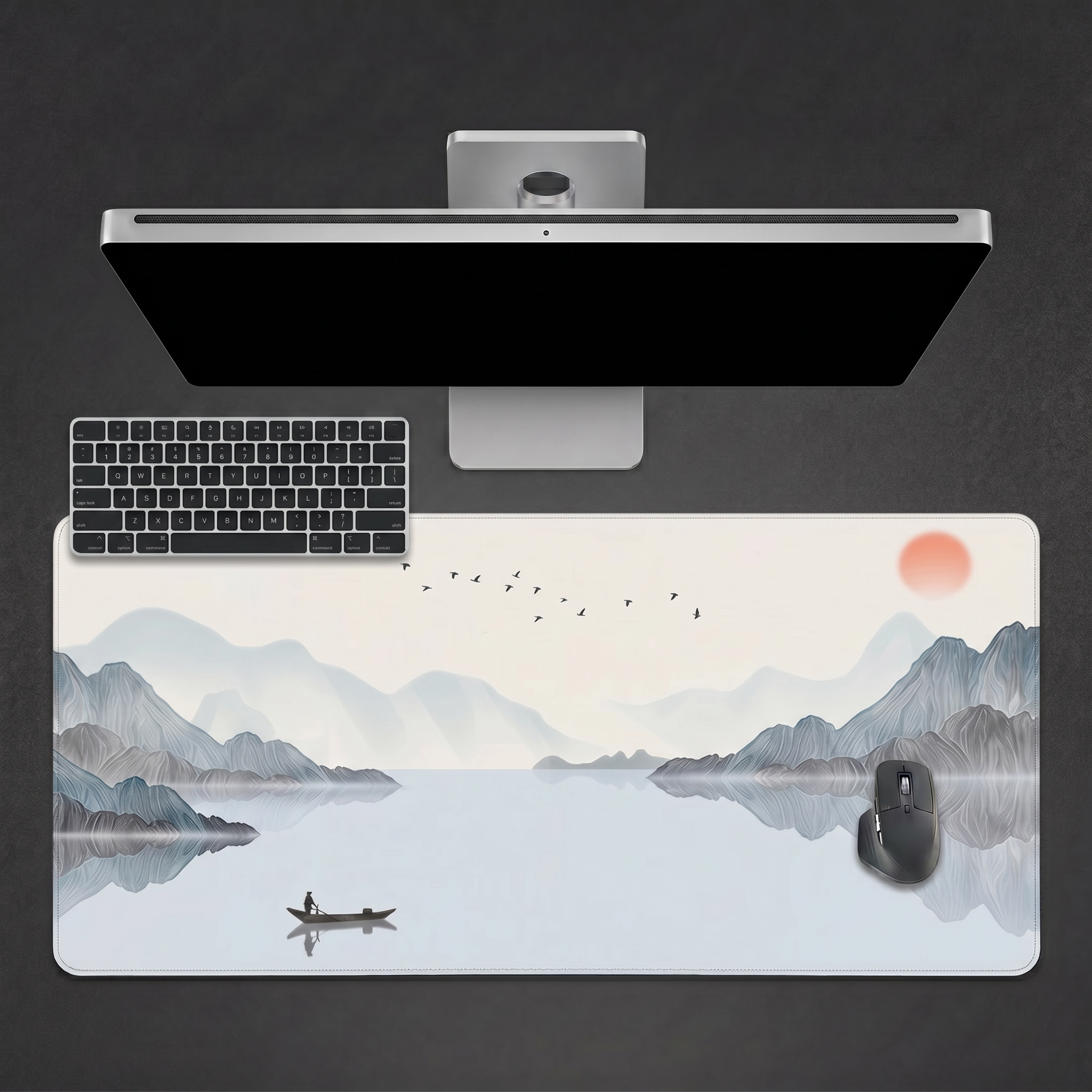 Daybreak — Minimalist Japanese Ink-Wash Desk Mat