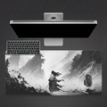 Against the Wind — Black & White Samurai Desk Mat