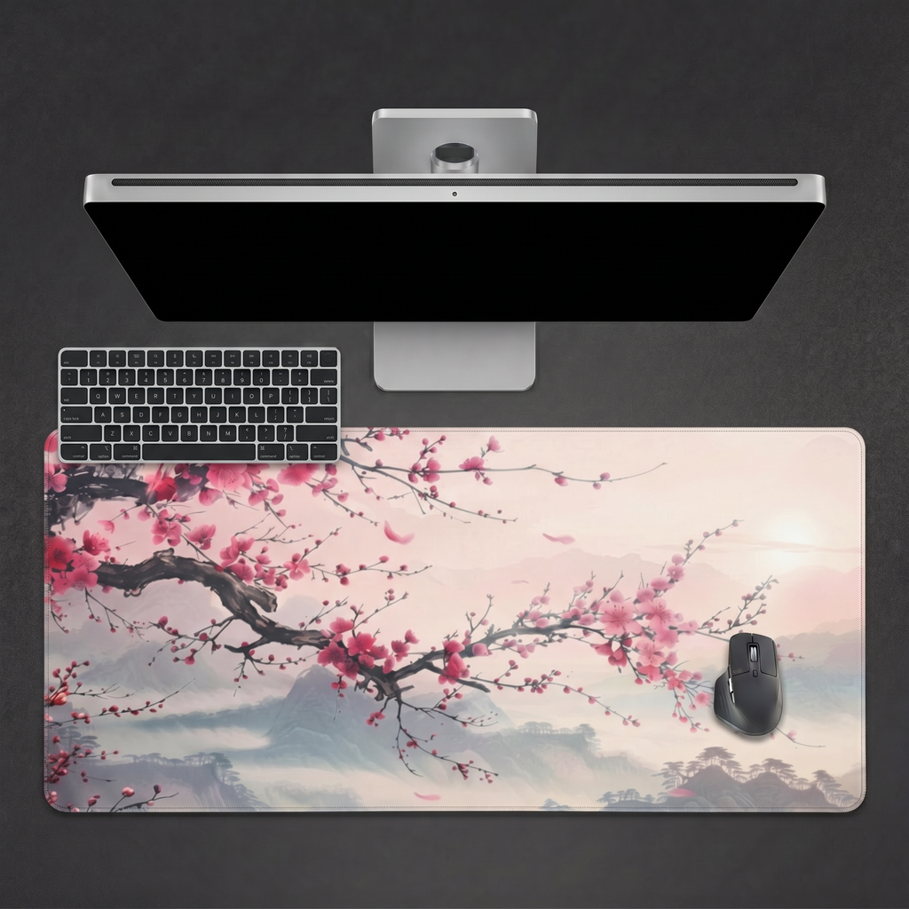 First Light — Japanese Cherry Blossom Desk Mat