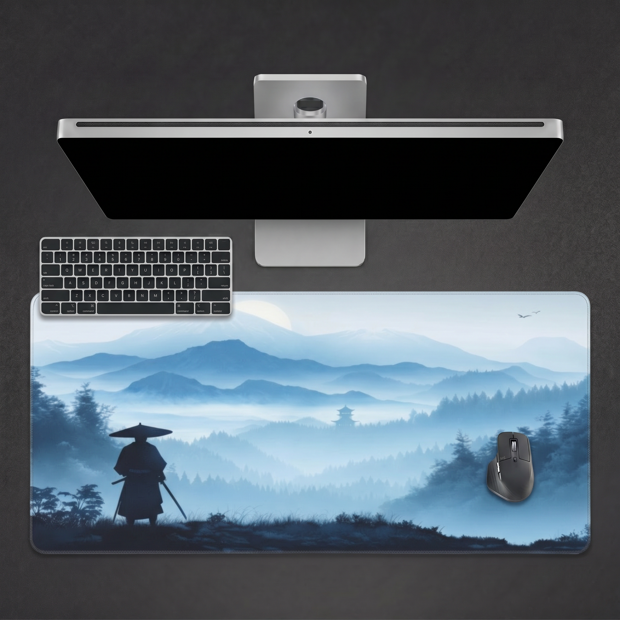 Wanderer — Japanese Samurai Mountain Desk Mat